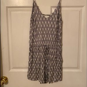 Black and white chevron Romper